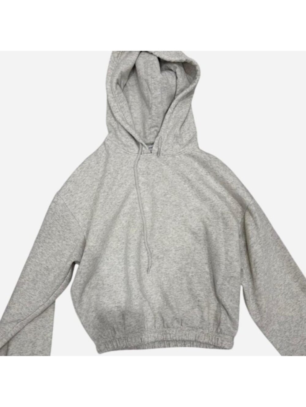 Grey Bershka cropped hoodie